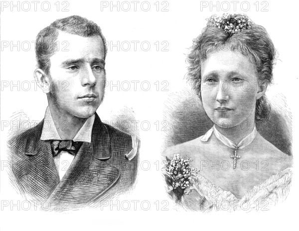 Archduke Rudolph, Crown Prince of Austria, and Princess Stéphanie of Belgium, 1881. Creator: Unknown.