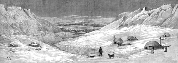 The American Franklin Search Expedition - scene on Hayes River, Big Bend, May 19, 1879, (1881). Creator: Unknown.