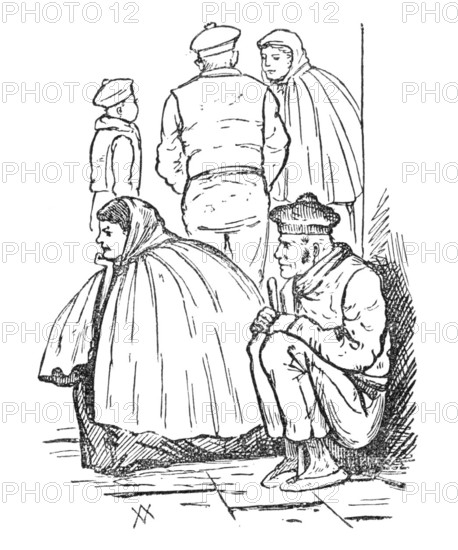 At the Galway Assizes: group of Arran Islanders, 1881.  Creator: Wallis Mackay.