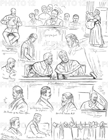 Sketches at the Land League Trials in Dublin, 1881. Creator: Wallis Mackay.