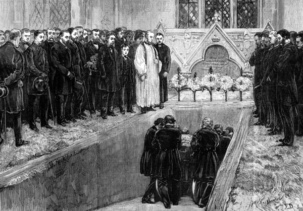 Funeral of Lord Beaconsfield at Hughenden Church, High Wycombe, 1881. Creator: Unknown.