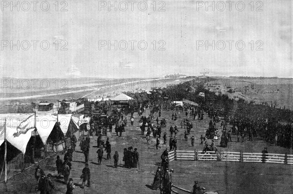 Brighton Volunteer Review: defending force marching into position, seen from the Grand Stand, 1881. Creator: Unknown.
