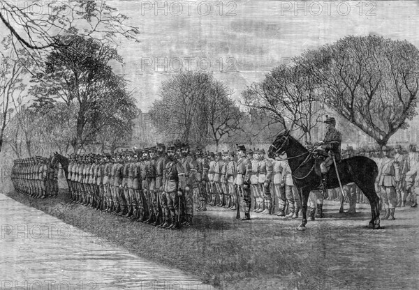 The Brighton Volunteer Review: Middlesex Corps in Steyne Gardens, 1881. Creator: Unknown.