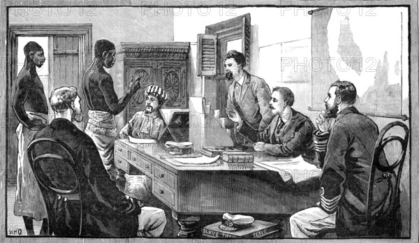 The East African Slave Trade:...captured slaves in the British Consul-General's Court, Zanzibar,1881 Creator: Unknown.