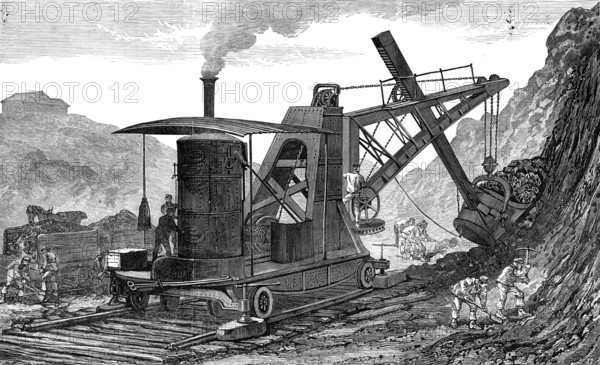 The Royal Visit to Swansea: steam navvy used in making the new dock at Swansea, 1881. Creator: Unknown.