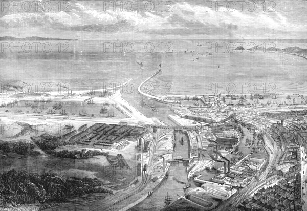 The Royal Visit to Swansea: Swansea Harbour and Docks, 1881. Creators: Unknown, Sulman.