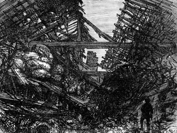 Great Storm of Wind on Friday week: ruins caused by fall of chimney shaft, Charles-Street..., 1881. Creator: Unknown.