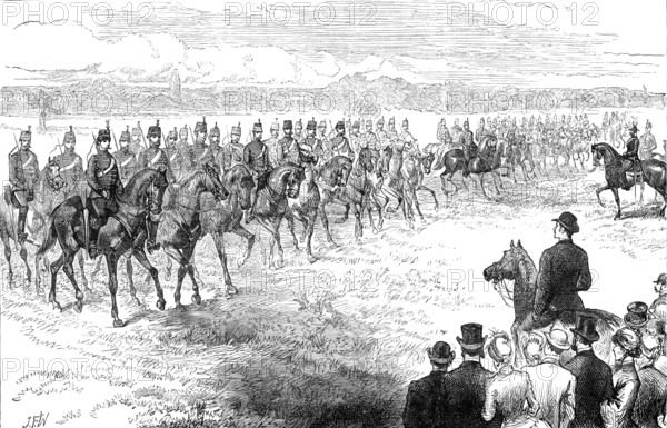 Inspection of the Middlesex Yeomanry Cavalry in Bushey Park, 1883. Creator: Unknown.