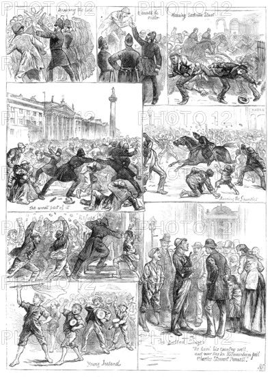 The Irish Land League Agitation: sketches in Dublin - Saturday evening, Oct. 16, 1881. Creator: Unknown.