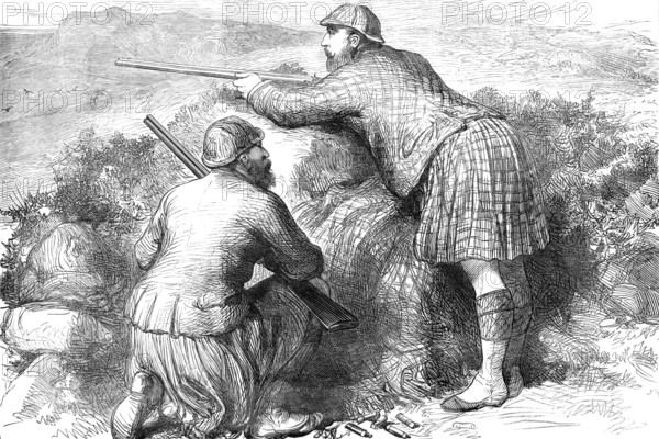 The Prince of Wales grouse-shooting in the Highlands, 1881. Creator: Unknown.