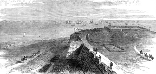 The British Squadron off the Great Wall of China, 1881. Creator: Unknown.