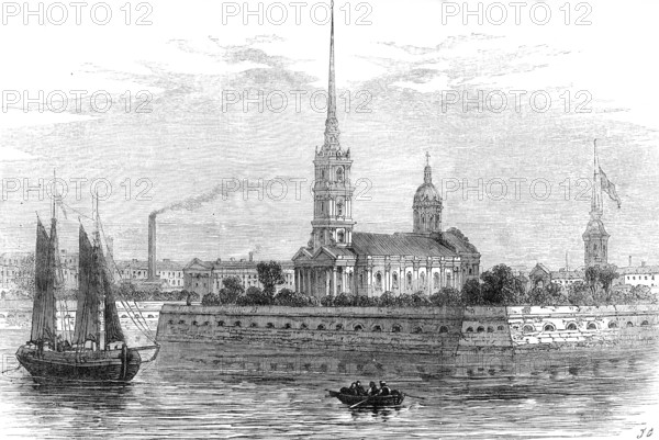 The Citadel Church, St. Petersburg, where the late Emperor's body lay in state, 1881.  Creator: Unknown.