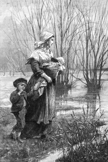 The Rising of the Waters - drawn by A. E. Emslie, 1881. Creator: R&E Taylor.