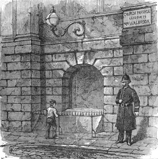 The Attempt to Blow Up The Mansion House: recess in which the powder was placed, 1881. Creator: Unknown.
