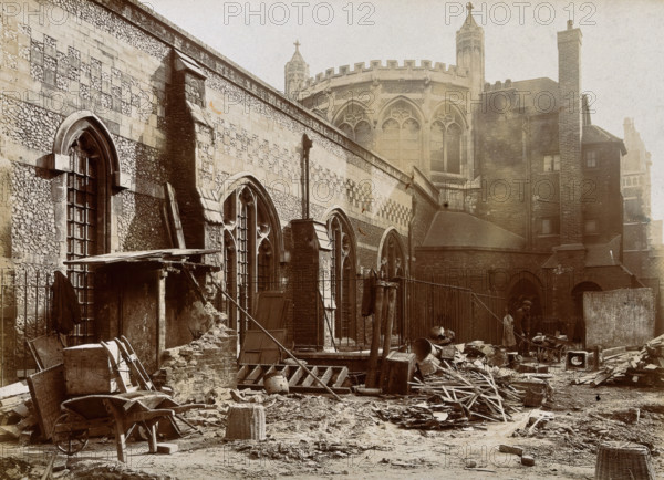 The church of St Bartholomew the Great; exterior view of the apse and the north side of Rahere's... Creators: Rev CF Fison, WF Taylor.