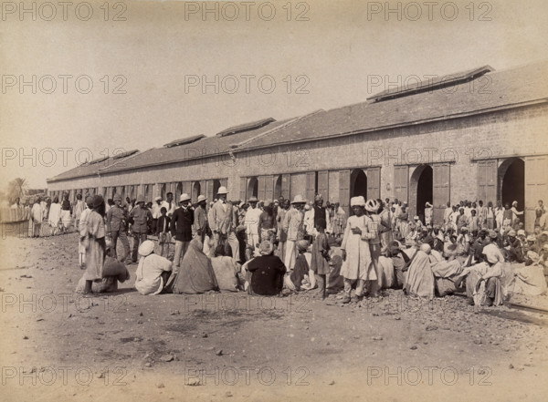 Quarantine area, during bubonic plague outbreak, Karachi, India, 1897. Creator: Unknown.