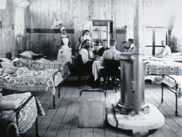 Gloucester smallpox epidemic, 1896: a ward in the isolation hospital, 1896. Creators: HCF of Gloucester, Unknown.