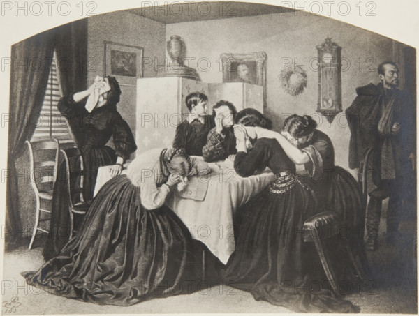 Mourning News, from the series "Polonia" by Artur Grottger, 19th century, (1905-1911). Creator: Jan Czernecki.