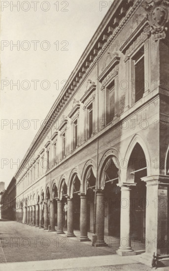 Archaeological Civic Museum façade, Bologna, between 1880-1886. Creator: Giorgio Sommer.