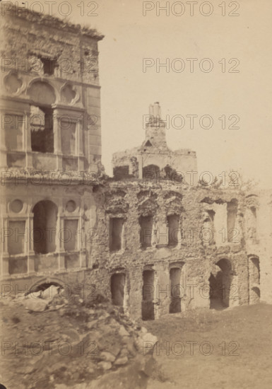 Fragment of ruins Krzyztopór Castle, Ujazd, around 1890. Creator: Unknown.