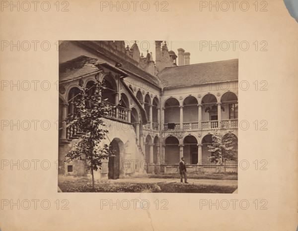Castle courtyard, Baranów Sandomierski, 1890-1898. Creator: Unknown.