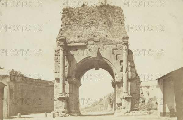 Rome - the arch under which the ancient Appian Way (Via Appia) began, between 1870-1880.  Creator: Unknown.