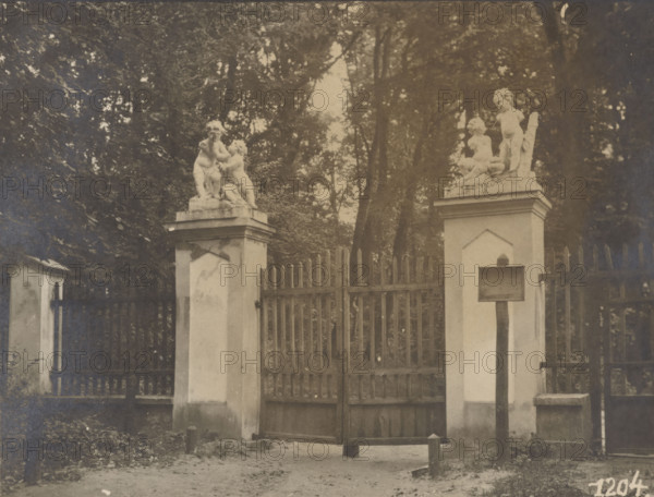 Palace and Park Complex - park gate, Czartoryski, Pulawy , 1919. Creator: Juliusz Klos.