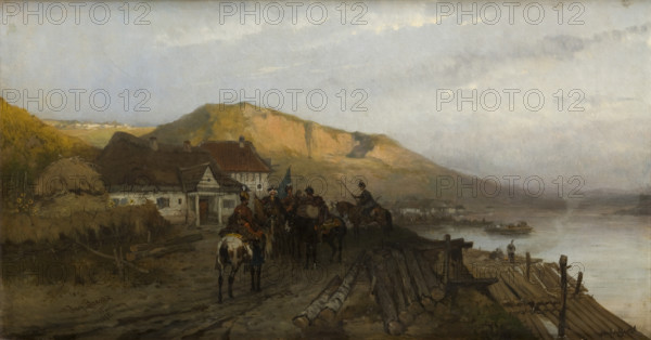 On the Dniester River, 1875. Creator: Jozef Brandt.