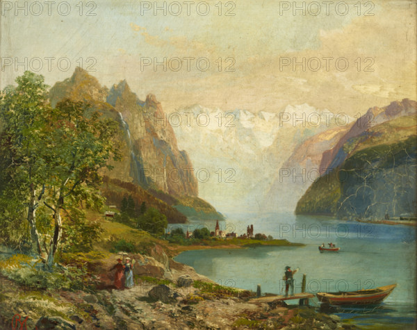 Walensee (Lake of Wallenstat), 19th century. Creator: Bernhard Michling.