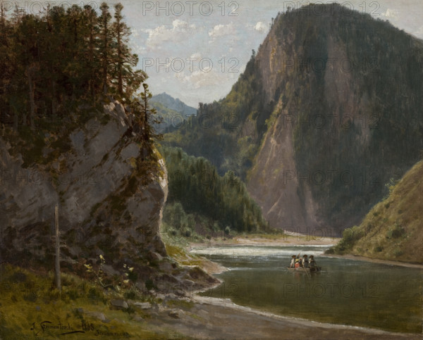 The Dunajec River in the Pieniny Mountains, 1868. Creator: Jozef Szermentowski.