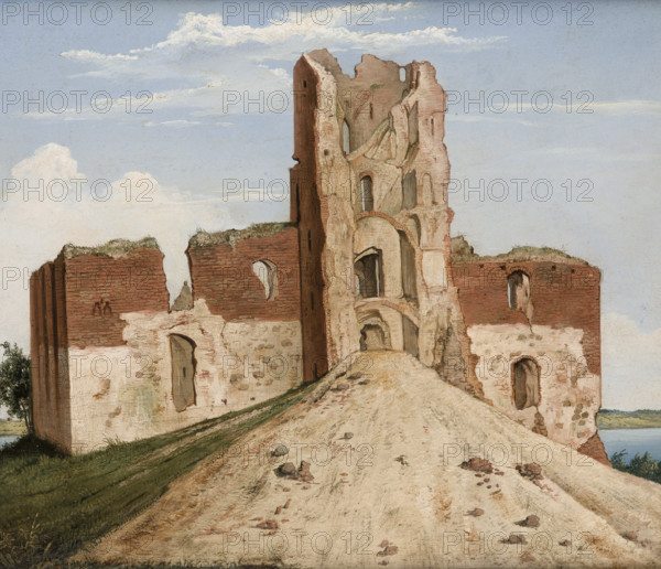 View of the Castle at Troki (Trakai), 1854. Creator: Wincenty Dmochowski.