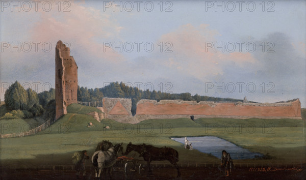 Ruins of the Miedniki Castle, 1853. Creator: Wincenty Dmochowski.