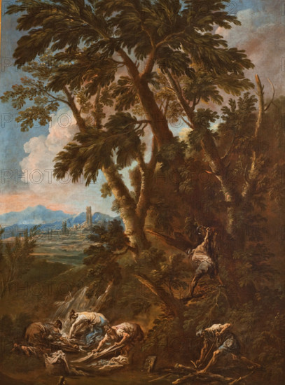 Washerwomen and Woodcutters, between 1712-1715. Creator: Alessandro Magnasco.