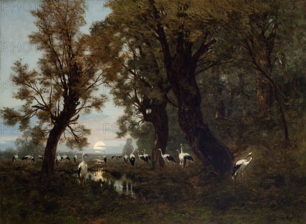 A Gathering of Storks, 1879. Creator: Wladyslaw Malecki.