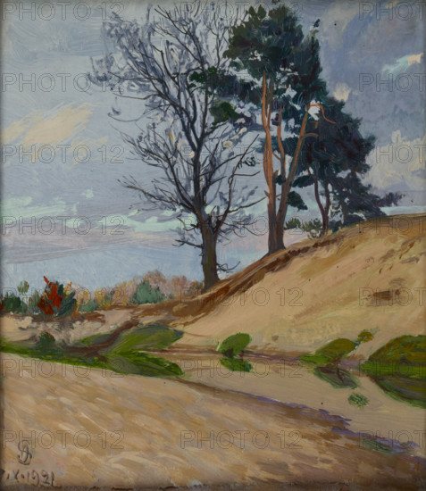 Sandy Bank of the Kamienna River, 1921. Creator: Ambrozy Sabatowski.