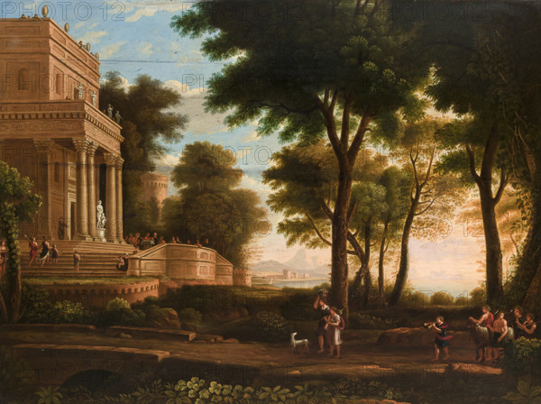 Landscape with a Classical Structure, 1821. Creator: Jan Wolanski.
