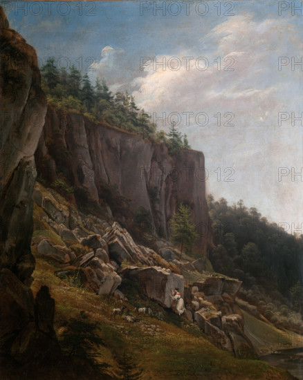 View of the Ojców Valley, 1844. Creator: Jan Nepomucen Glowacki.