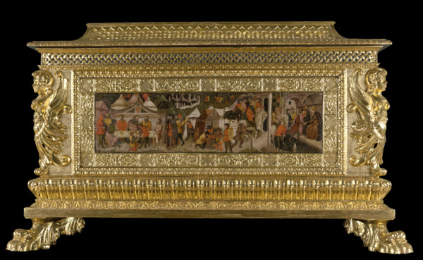Scenes from the Story of Roman Lucretia-Front Panel of Cassone, c1410. Creator: Master of Charles of Durazzo.