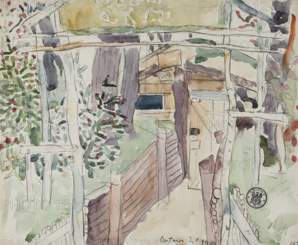 'Corridor to the Dugout. Optowa, May 3, 1916', May 3, 1916.  Creator: Leopold Gottlieb.