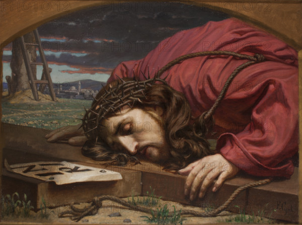 Christ Kissing the Cross, 1897-1898. Creator: Florian Cynk.