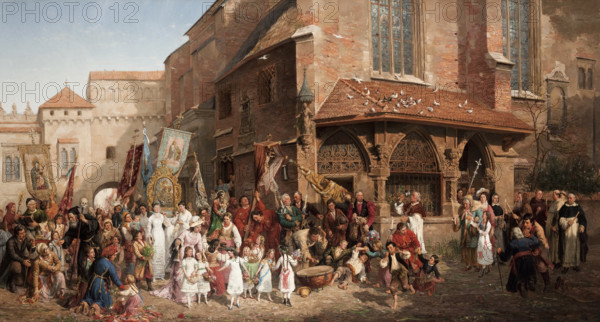 The Corpus Christi Procession, 1881. Creator: Hippolyte Lipinski.