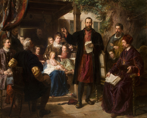 Jan Kochanowski at Czarnolas Reading the Translation of the 'Psalms', between 1863-1866. Creator: Wladyslaw Luszczkiewicz.