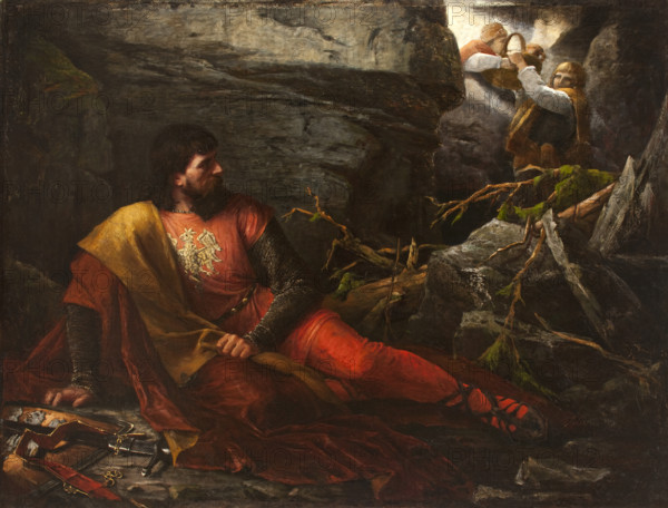 Lokietek in the Cave, 1881. Creator: Magdalena Andrzejkowicz.