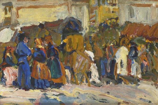 In Front of Saint George's in Lviv (Sketch), 1907. Creator: Fryderyk Pautsch.