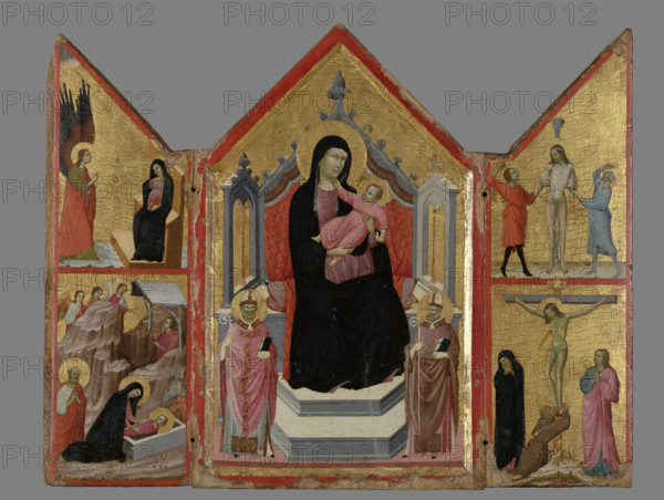 Triptych - Madonna and Child (Centrepiece) 1310-1320 Creator: Lippo di Benivieni.