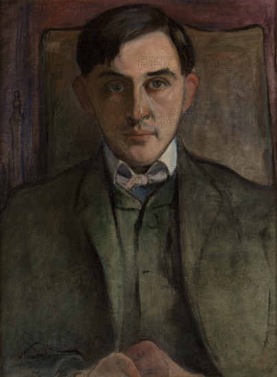 Portrait of Stanislaw Ignacy Witkiewicz, between 1906-1916. Creator: Wladyslaw Slewinski.