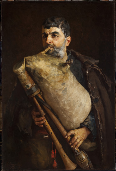 Bagpipe Player, 1879. Creator: Pantaleon Szyndler.