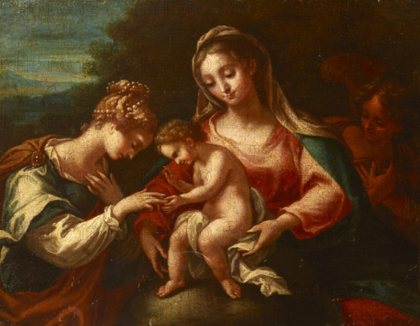 Mystic Marriage of Saint Catherine, 17th century. Creator: Francesco Perezzoli.