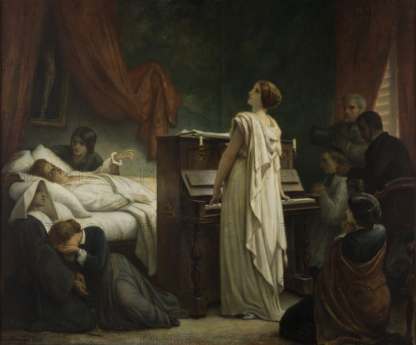 Death of Chopin, 1885. Creator: Felix Joseph Barrias.