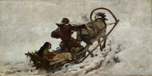 Dogs at a Hunt, c1886. Creator: Julian Falat.